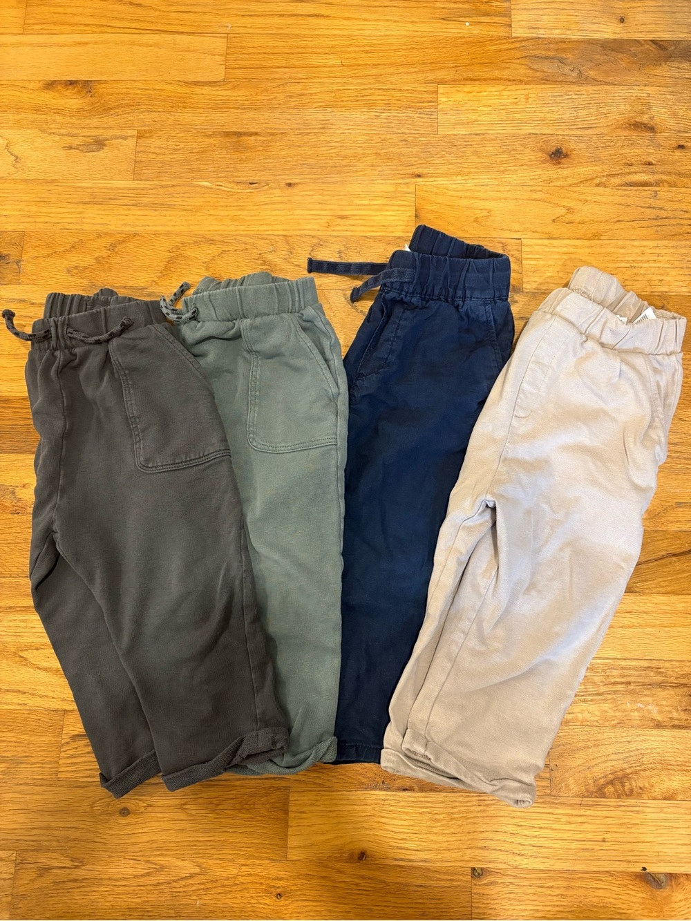 H&M Kids Pull-On Pants in Charcoal, Olive, Navy & Beige 3T